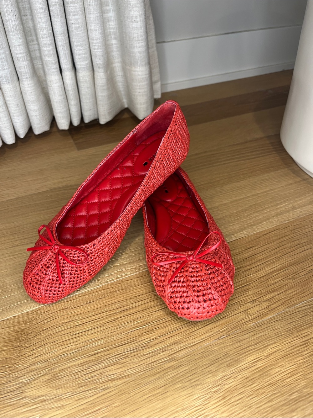 Birdies Hummingbird Woven Red Ballet Flats 7